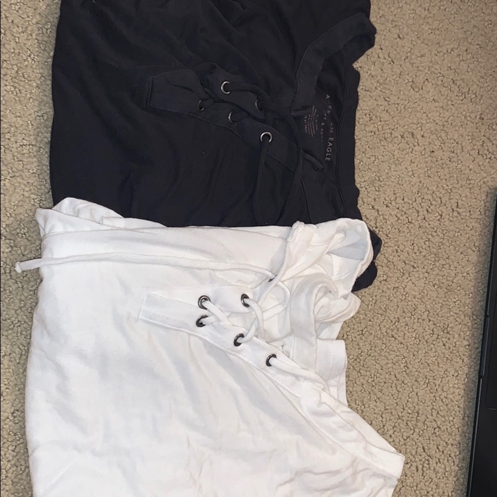 Two American eagle tie shirts